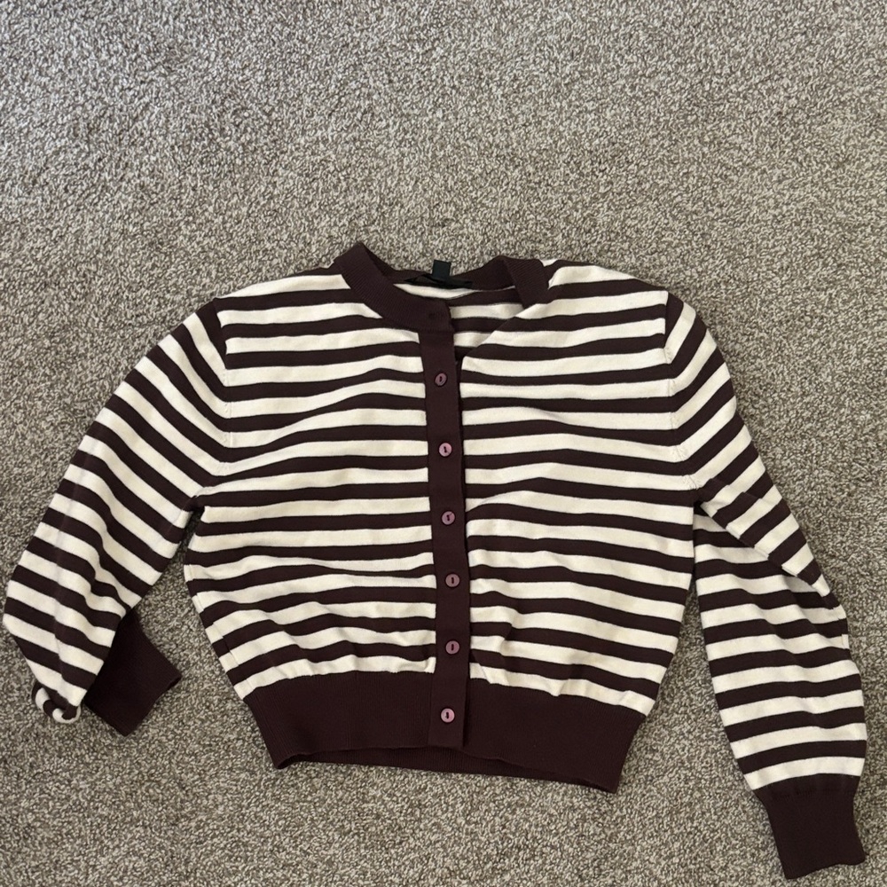 Zara Brown and Cream Striped Cardigan - never worn!